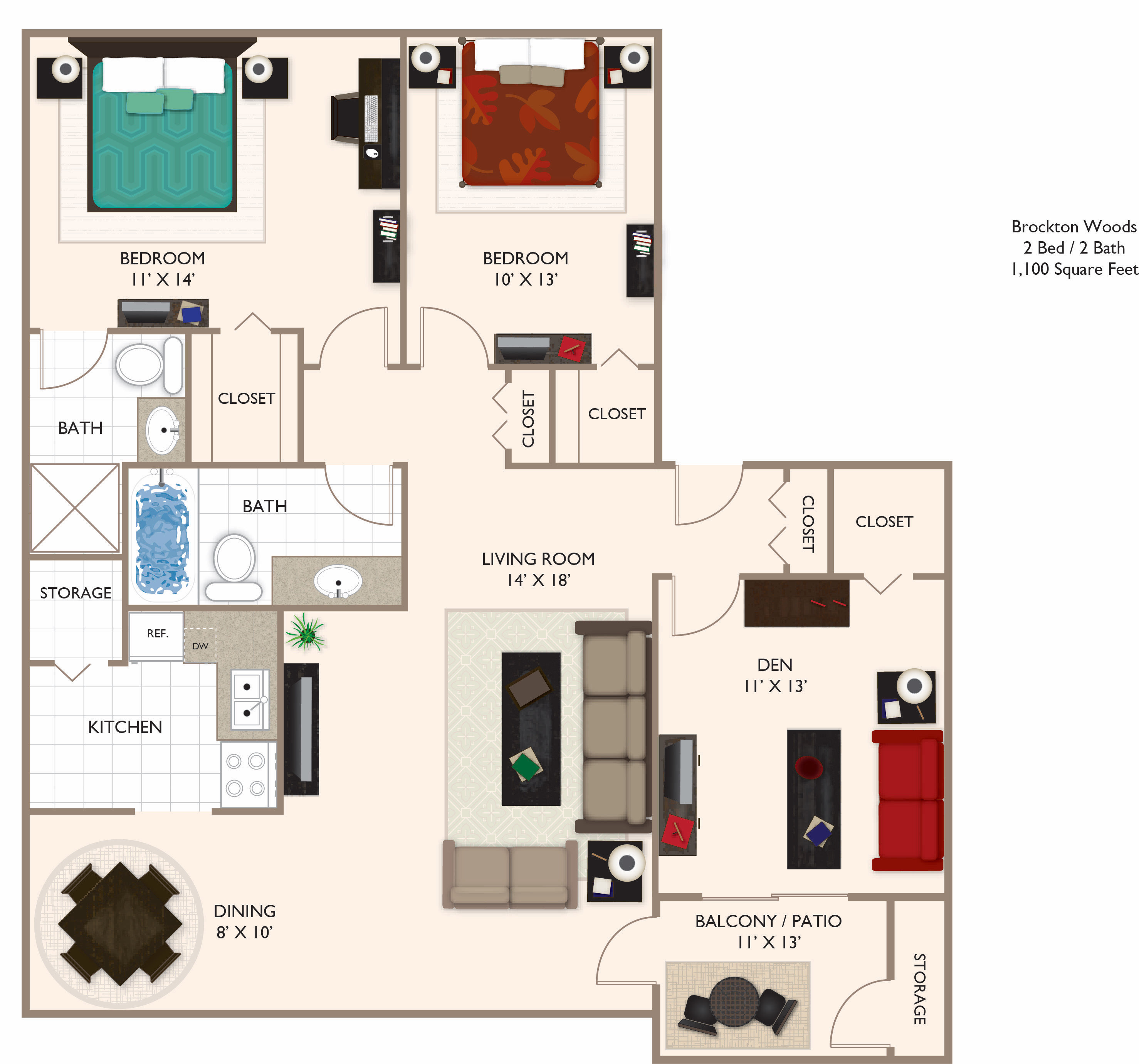 Floor Plan Details Brockton Apartments Indianapolis, IN